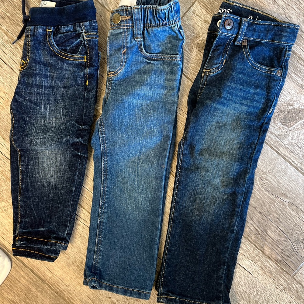 3 pairs of straight leg jeans